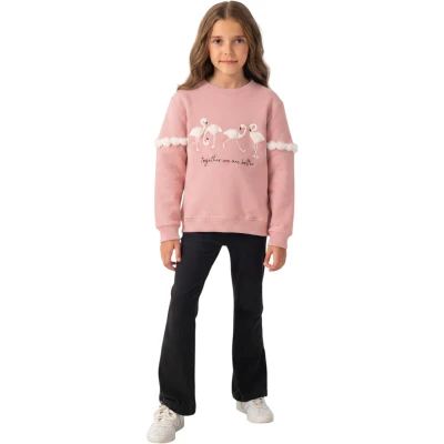 FLAMİNGO PONPONLU SWEATSHİRT 9Y,10Y,11Y,12Y Kız