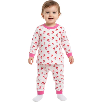 FUŞYA KİRAZLI PİJAMA 6 Ay,12 Ay,18 Ay,2Y Kız