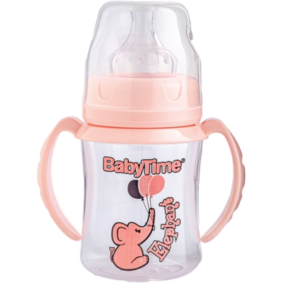 G. AĞIZ KULPLU PP BİBERON (SİLİKON UÇLU) 150ML PEMBE 1 Ay,2 Ay,3 Ay,6 Ay Kız