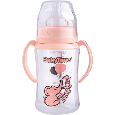 G. AĞIZ KULPLU PP BİBERON (SİLİKON UÇLU) 250ML PEMBE 1 Ay,2 Ay,3 Ay,6 Ay Kız