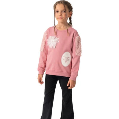 GÖĞÜS PAPATYA TAŞLI SWEATSHİRT 5Y,6Y,7Y,8Y Kız