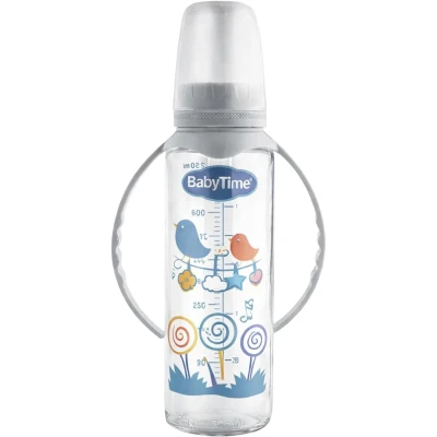 GRİ KULPLU CAM BİBERON 250ML 6 Ay Uni