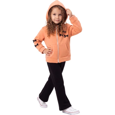 GROGREN FİYONKLU HIRKALI ÜÇ İP KIZ TAKIM 2Y,3Y,4Y,5Y Kız