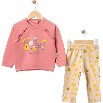 HAPPY BEE FLOWERS KIZ BEBEK TAKIM  6 Ay,9 Ay,18 Ay,12 Ay Kız