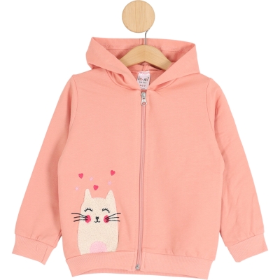 İKİİPLİK KEDİLİ KIZ HIRKA 12 Ay,2Y,3Y,4Y Kız