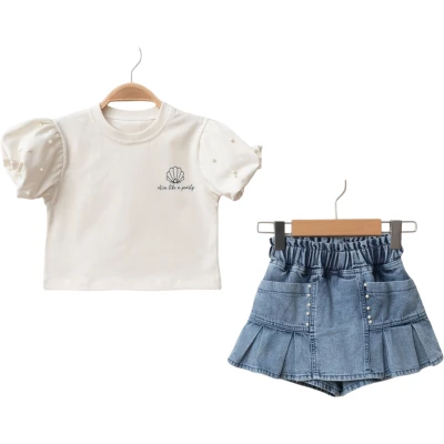 İNCİLİ KOT TAKIM 2Y,3Y,4Y,5Y Kız