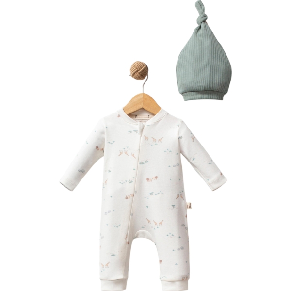 JUNGLE UNİSEX FERMUARLI BEBEK TULUM 1 Ay,3 Ay,9 Ay Uni