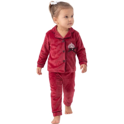 KADİFE TAÇLI PRENSES YAKALI PİJAMA TAKIM  12 Ay,2Y,3Y Kız