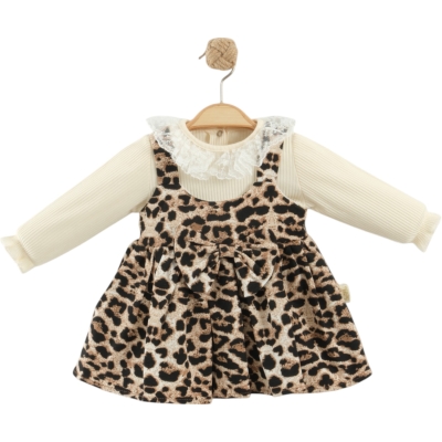 KALP 154 LEOPAR ELBİSE  9 Ay,12 Ay,18 Ay Kız