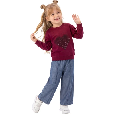 KALP BASKI TAŞLI TENCEL KOTLU KIZ TAKIM 2Y,3Y,4Y,5Y Kız