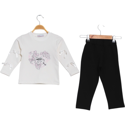 KALP BASKILI FİYONK TAŞLI KIZ ÇOCUK  2Y,3Y,4Y,5Y Kız