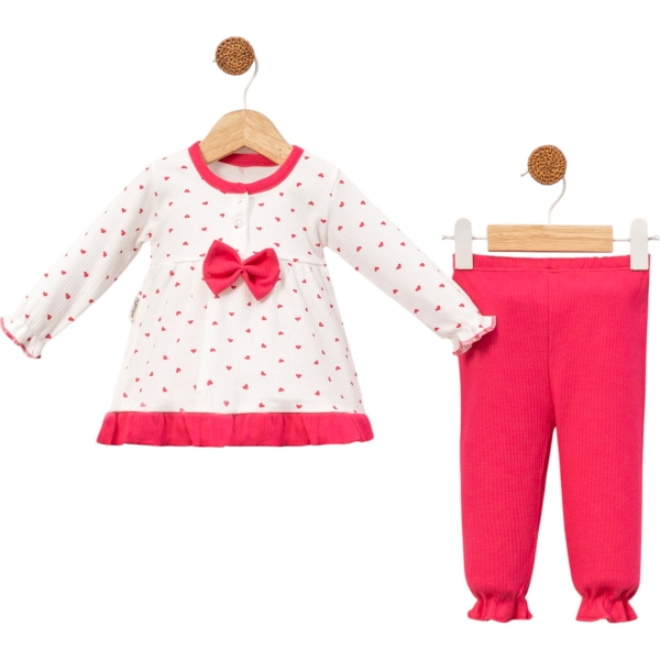 KALP DESENLİ FIRFIRLI TAKIM 6 Ay,3 Ay Kız