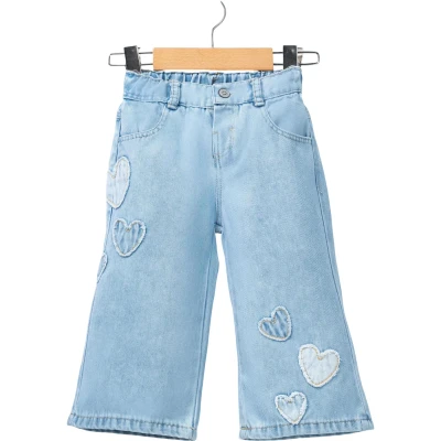 KALP NAKIŞLI KOT PANTOLON 3Y,4Y,5Y,6Y Kız