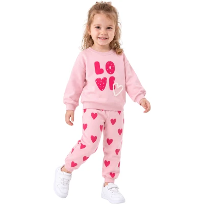 KALP SÜZİNE NAKIŞLI LOVE İKİLİ TAKIM 12 Ay,2Y,3Y,4Y Kız