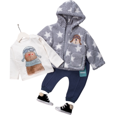 KALP SÜZÜNELİ ÜÇLÜ KIZ TAKIM  3Y,4Y,5Y Kız