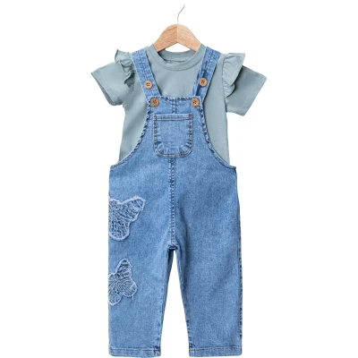 KELEBEK NAKIŞLI KOT SALOPET  12 Ay,2Y,3Y,4Y Kız
