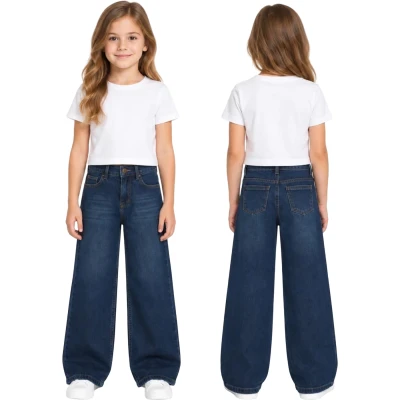 KEMERLİ BORU PAÇA KIZ KOT PANTOLON  11Y,12Y,13Y,14Y,15Y Kız