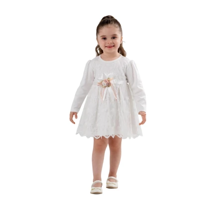 KEMERLİ DANTELLİ ELBİSE 2Y,3Y,4Y Kız