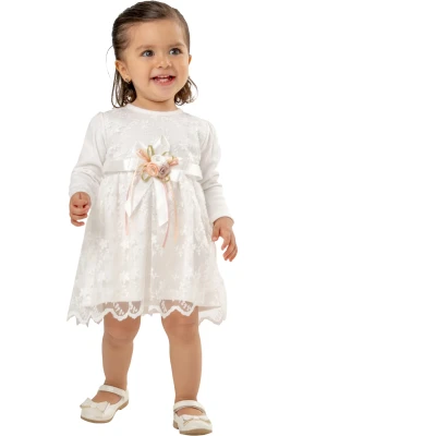 KEMERLİ DANTELLİ ELBİSE 9 Ay,12 Ay,18 Ay Kız