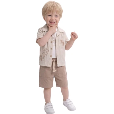KETEN SÜZENE NAKIŞLI 3 LÜ TAKIM  2Y,3Y,4Y,5Y Erkek