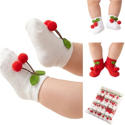 KİRAZ AKSESUARLI BEBEK ÇORAP  9 Ay Kız