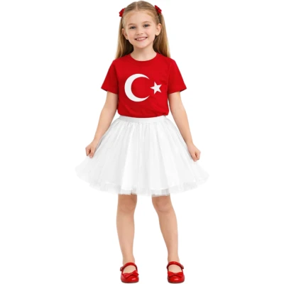 KISA KOL TÜRK BAYRAĞI TİŞÖRT 10Y,11Y,12Y,13Y Uni