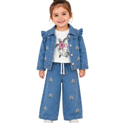 KIZ BEBE COTTON 3 LÜ TAKIM ORTA MAVİ 12 Ay,2Y,3Y,4Y Kız