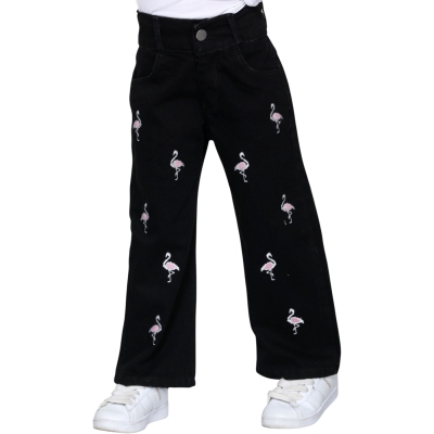 KIZ COTTON PALAZZO SERPME KUĞU SİYAH  6Y,7Y,8Y,9Y,10Y Kız