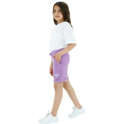 KIZ DUBLE PAÇA YAN CEPLİ BASKILI ŞORT 3Y,4Y,5Y,6Y,7Y,8Y Kız
