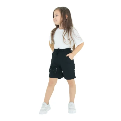 KIZ KEMER KÖPRÜLÜ FİYONKLU ŞORT 3Y,4Y,5Y,6Y,7Y,8Y Kız