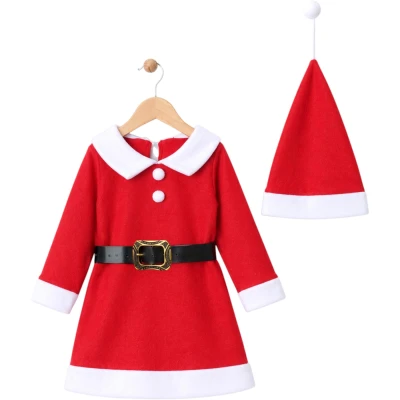2 PARÇA KIZ NOEL ELBİSELİ TAKIM  5Y,6Y,7Y,8Y Kız