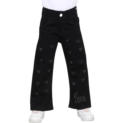 KIZ PALAZZO LOVE TAŞLI SİYAH 6Y,7Y,8Y,9Y,10Y,11Y,12Y Kız