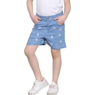 KIZ ŞORT KOT PAPATYALI MAVİ  5Y,7Y,9Y,11Y,13Y Kız