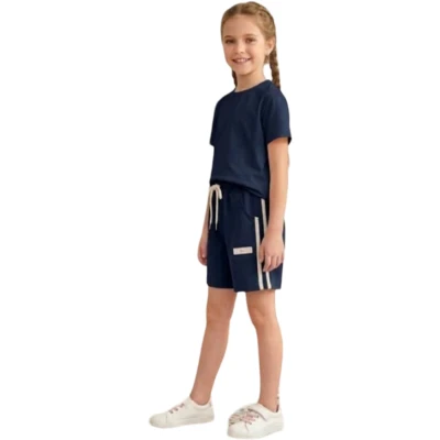 KIZ YANI ŞERİTLİ YES ETİKETLİ ŞORT 13Y,14Y,15Y,16Y Kız