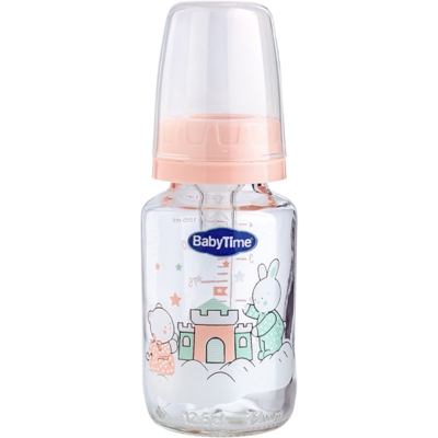 KLASİK CAM BİBERON (SİLİKON KİRAZ UÇLU) 125ML PEMBE 1 Ay,2 Ay,6 Ay,3 Ay Kız