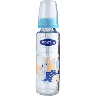 KLASİK CAM BİBERON (SİLİKON KİRAZ UÇLU) 250ML MAVİ 6 Ay,3 Ay,2 Ay,1 Ay Erkek