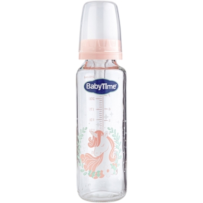 KLASİK CAM BİBERON (SİLİKON KİRAZ UÇLU) 250ML PEMBE 6 Ay,3 Ay,2 Ay,1 Ay Kız