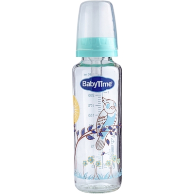 KLASİK CAM BİBERON (SİLİKON KİRAZ UÇLU) 250ML YEŞİL 1 Ay,2 Ay,3 Ay,6 Ay Uni