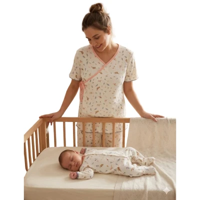 KUŞ DESENLİ XL BEDEN ANNE BEBEK LOHUSA SET  3 Ay Uni