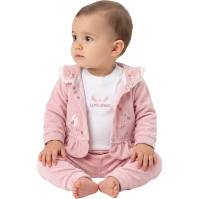 KUŞ NAKIŞLI 3’LÜ KDF TKM 3 Ay,6 Ay,9 Ay Kız