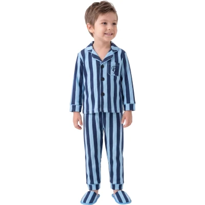 LACİ ÇİZGİLİ TERLİKLİ 3'LÜ PİJAMA TAKIMI  4Y,5Y,6Y Erkek