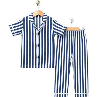 LACİ ÇİZGİLİ YAKALI PIJAMA TAKIM  4Y,5Y,6Y Erkek