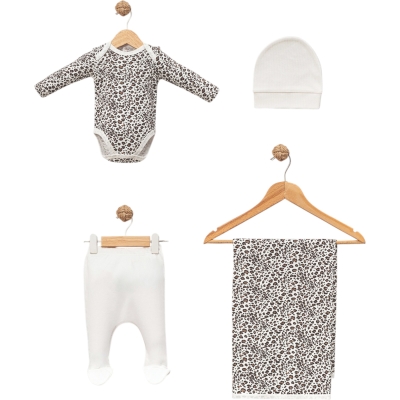 LEOPAR BATTANİYELİ 4 LÜ BADY SET 3 Ay,6 Ay Kız