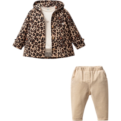 LEOPAR CEKET SWEAT PNT 3'LÜ TK  9 Ay,12 Ay,18 Ay,2Y Kız