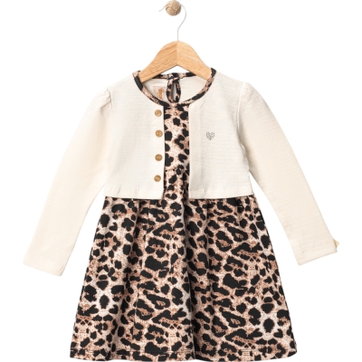 LEOPAR DESENLİ ELBİSE 3Y,2Y,4Y,5Y Kız