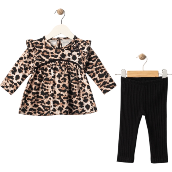 LEOPAR DESENLİ TAYTLI TAKIM 6 Ay,9 Ay,12 Ay,18 Ay Kız