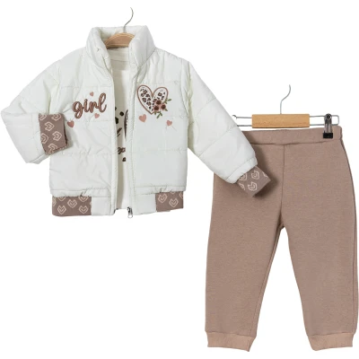 LEOPAR KALP NAKIŞLI MONTLU TAKIM 2Y,3Y,4Y,5Y Kız