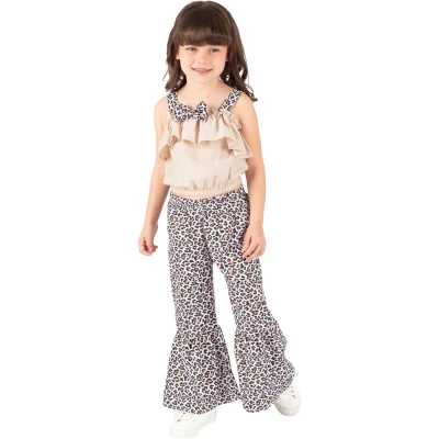 LEOPAR PANTALONLU TK  3Y,4Y,5Y,6Y Kız