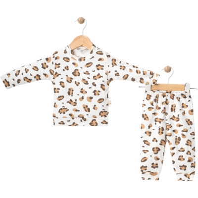 LEOPARLI OMUZDAN ÇITLI TAKIM  6 Ay,9 Ay,12 Ay Kız
