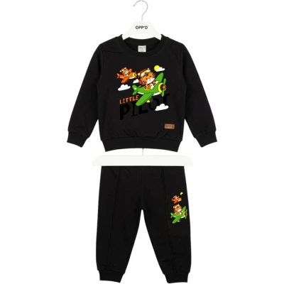 LİTTLE PİLOT BASKILI ERKEK İKİLİ ÇOCUK TAKIMI 12 Ay,2Y,3Y,4Y Erkek